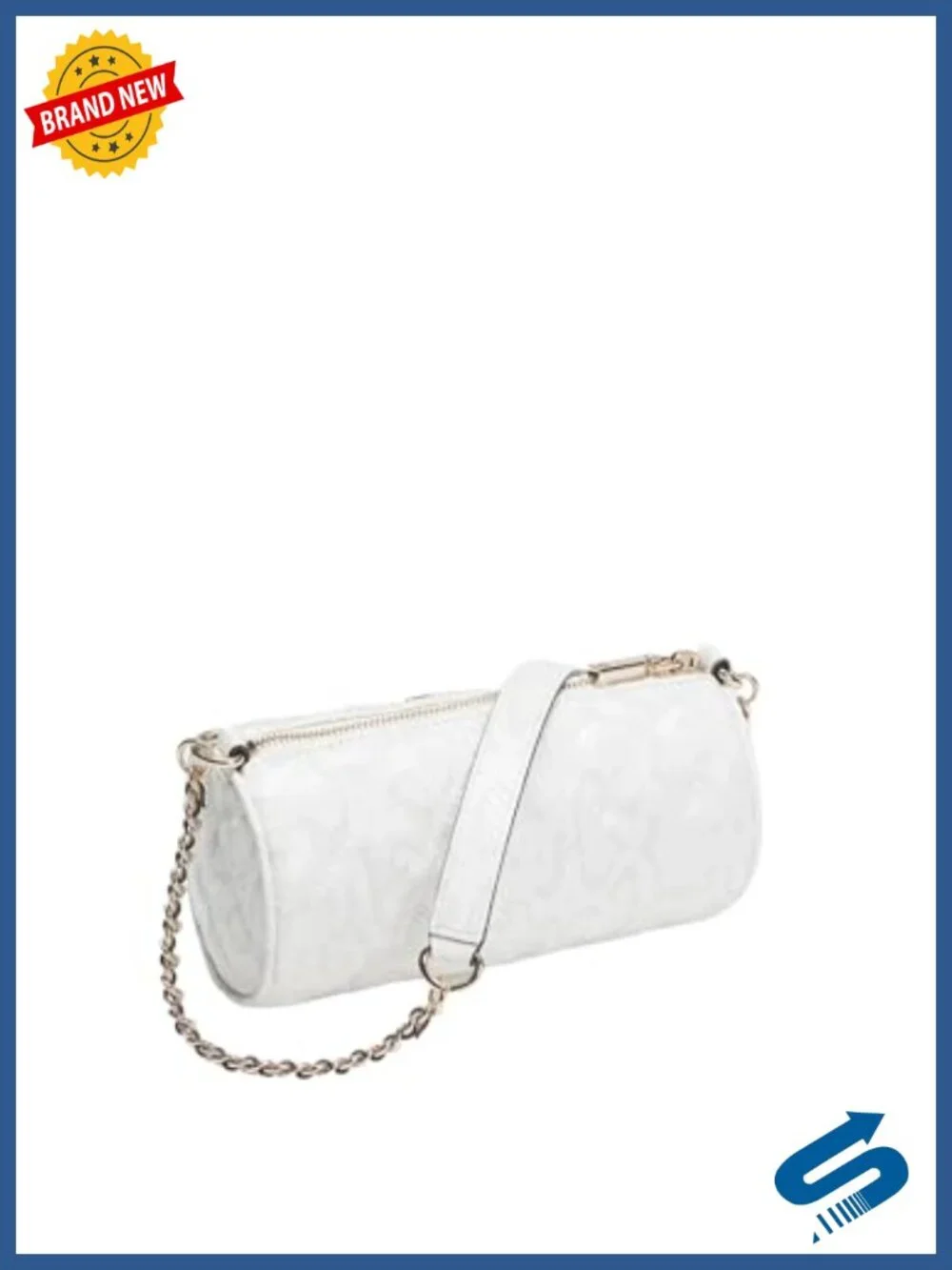 Mini Barrel Shoulder Bag with Woven Chain Strap
